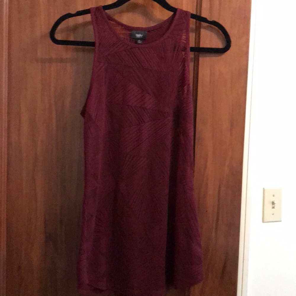 Maroon tunic style tank top